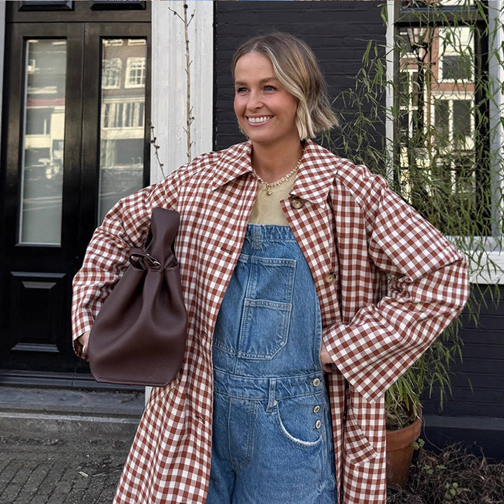 Damer Rutigt Mönster Trenchcoat Mirla-Eva Jonsson