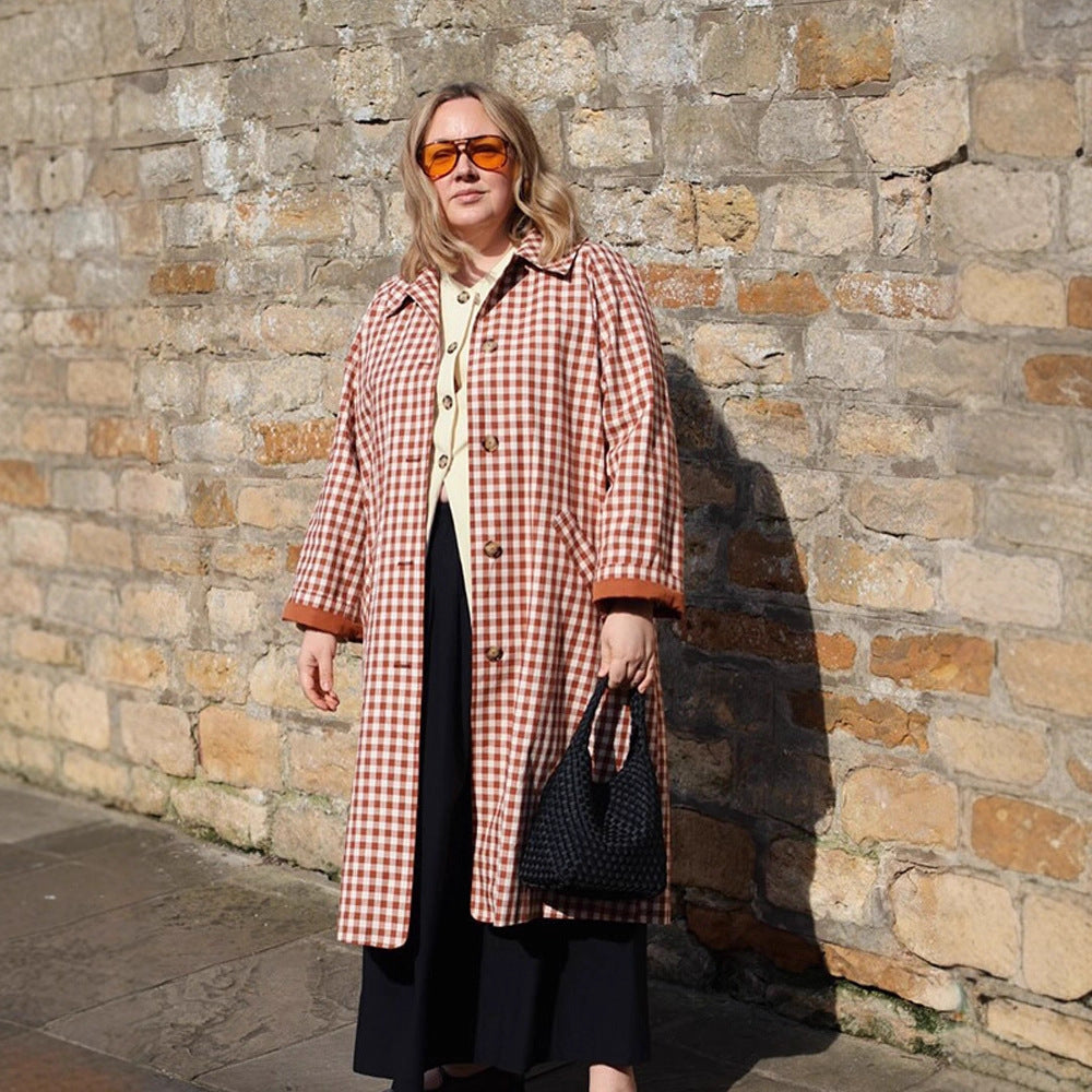 Damer Rutigt Mönster Trenchcoat Mirla-Eva Jonsson