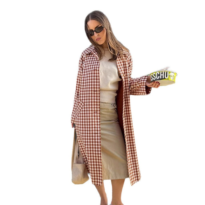 Damer Rutigt Mönster Trenchcoat Mirla-Eva Jonsson