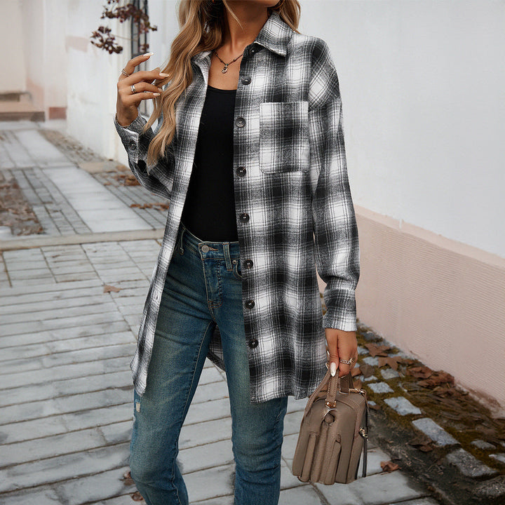 Damer Rutigt Overshirt med Lätt Passform och Moderna Detaljer Mirla-Eva Jonsson