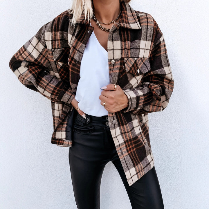 Damer Rutigt Overshirtjacka i fluffy tyg Mirla-Eva Jonsson