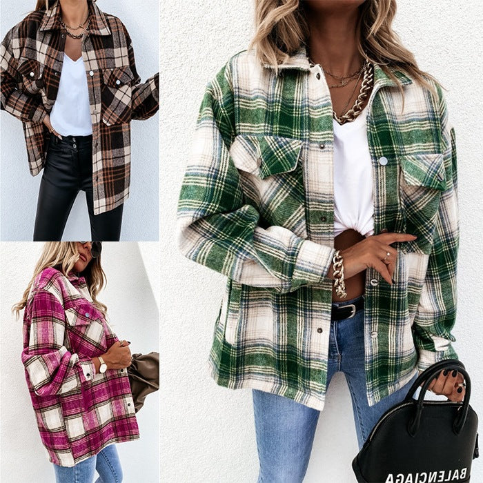 Damer Rutigt Overshirtjacka i fluffy tyg Mirla-Eva Jonsson