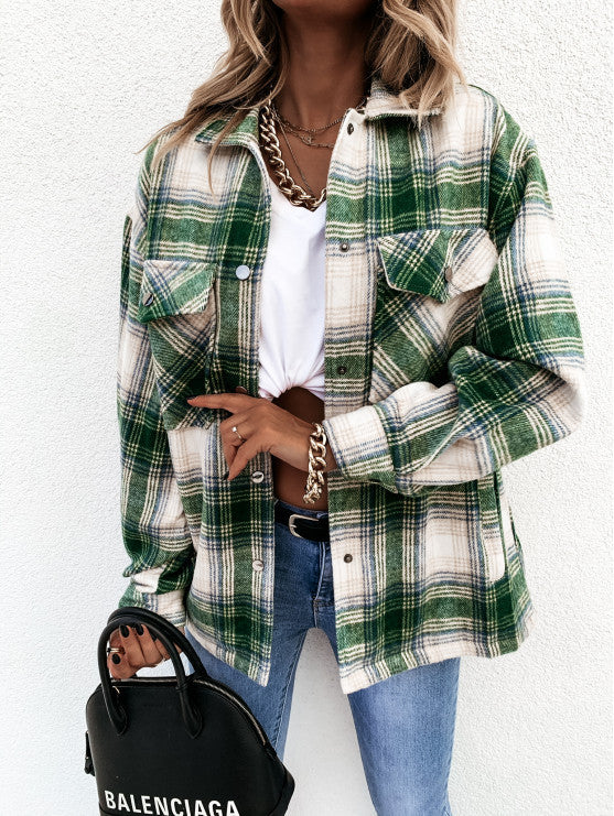 Damer Rutigt Overshirtjacka i fluffy tyg Mirla-Eva Jonsson