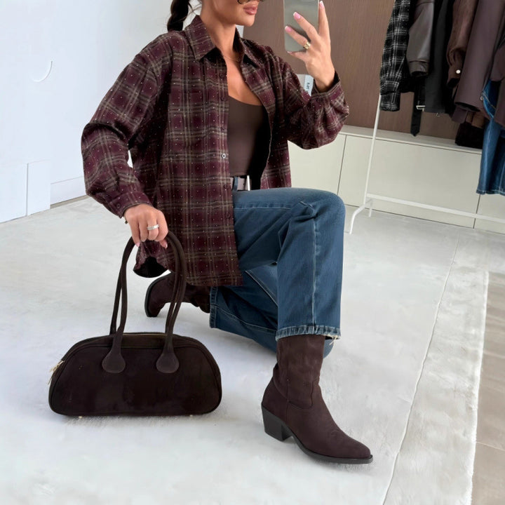 Damer Rutigt Oversized-Skjorta Mirla-Eva Jonsson