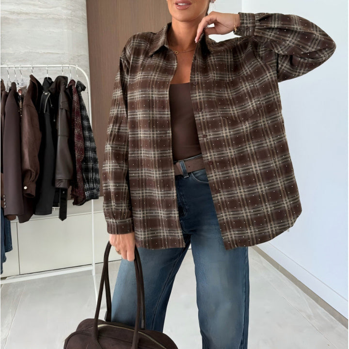 Damer Rutigt Oversized-Skjorta Mirla-Eva Jonsson