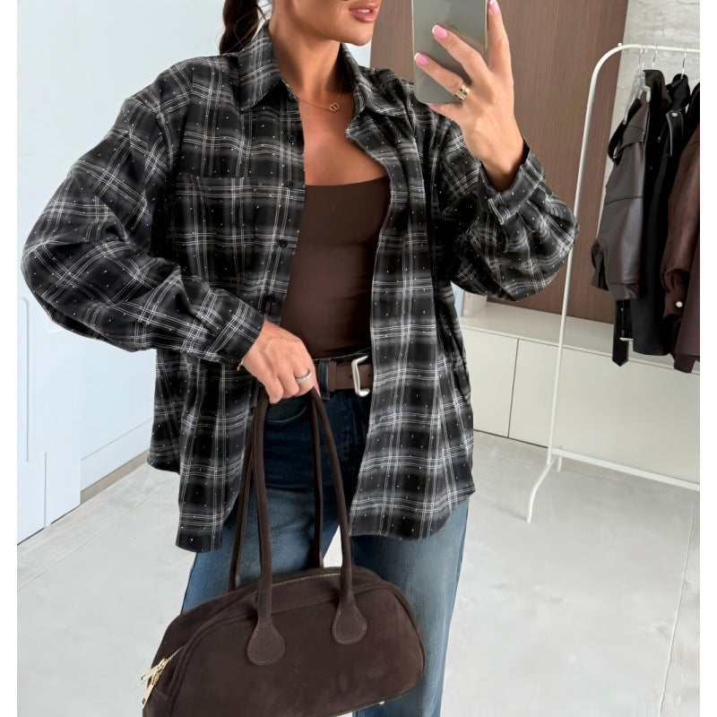 Damer Rutigt Oversized-Skjorta Mirla-Eva Jonsson