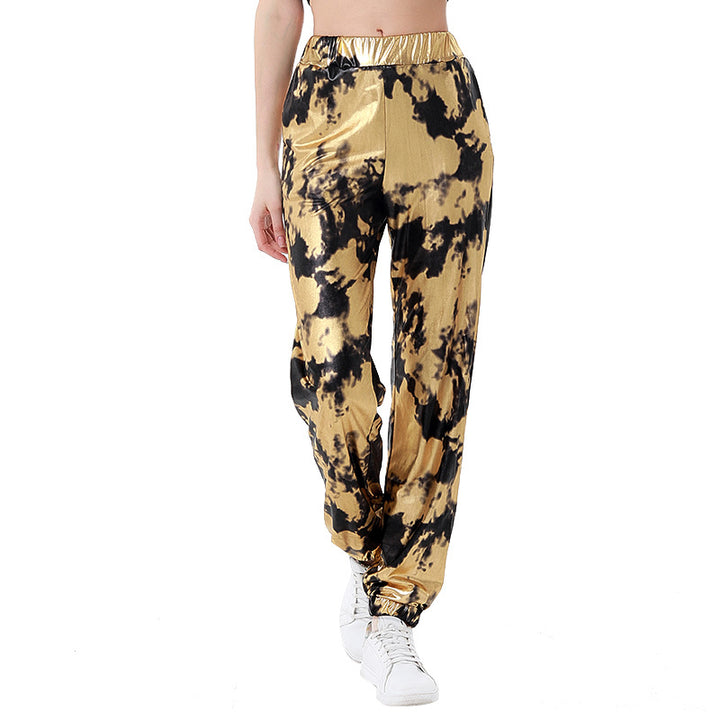 Damer Samt Joggingbyxor i trendig leopardslook Mirla-Eva Jonsson