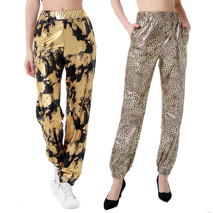 Damer Samt Joggingbyxor i trendig leopardslook Mirla-Eva Jonsson