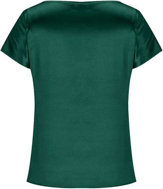 Damer Satin T-shirt med Elegant Vattenfallsutskärning och Enkla Detaljer Mirla-Eva Jonsson