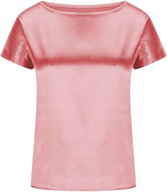 Damer Satin T-shirt med Elegant Vattenfallsutskärning och Enkla Detaljer Mirla-Eva Jonsson