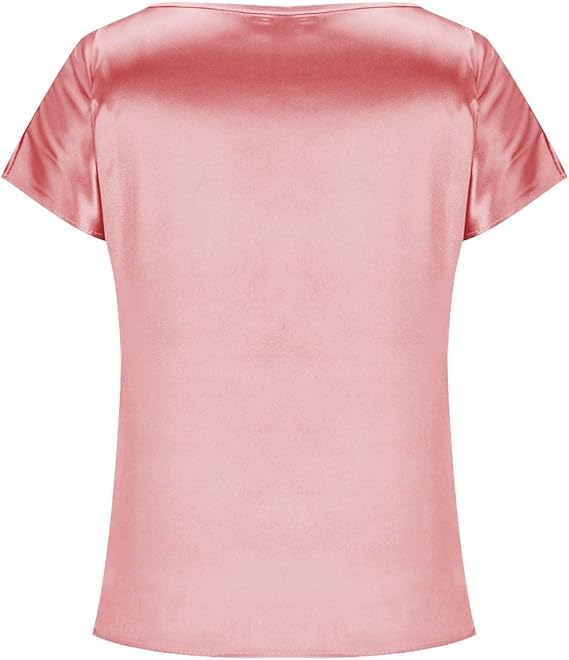 Damer Satin T-shirt med Elegant Vattenfallsutskärning och Enkla Detaljer Mirla-Eva Jonsson