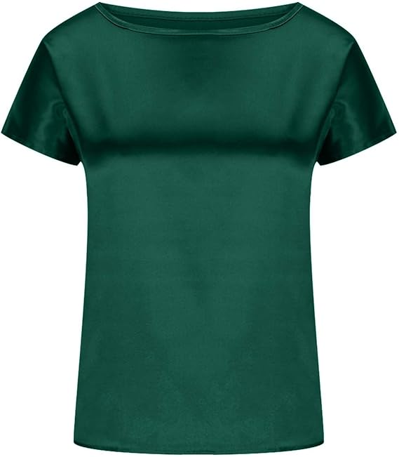 Damer Satin T-shirt med Elegant Vattenfallsutskärning och Enkla Detaljer Mirla-Eva Jonsson