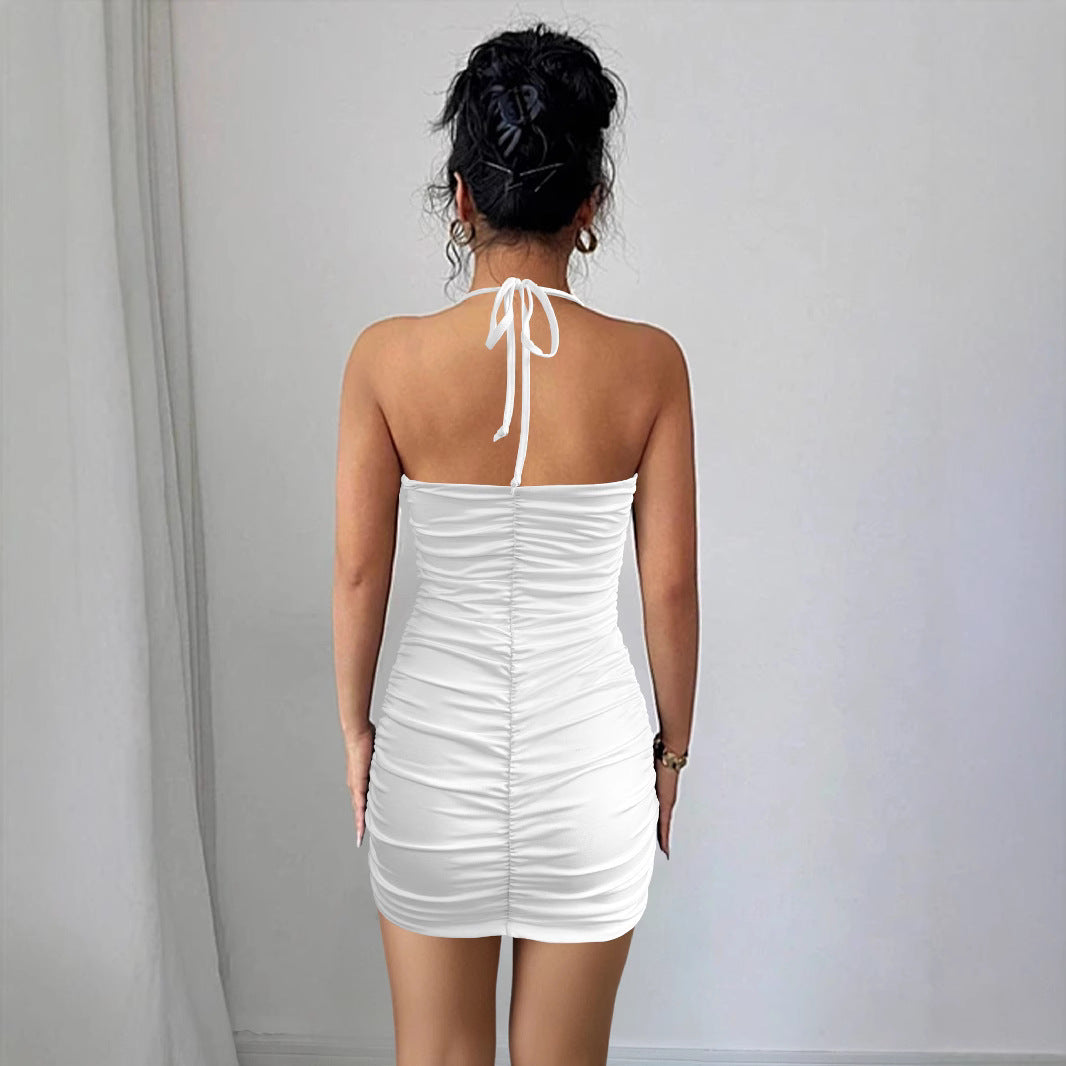 Damer Sexy Miniklänning med cut-out detaljer och rynkat design Mirla-Eva Jonsson
