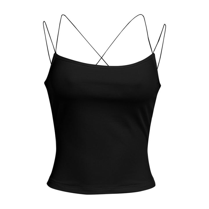 Damer Sexy Spaghetti-ärmad topp med minimalistisk design och figurnära passform Mirla-Eva Jonsson