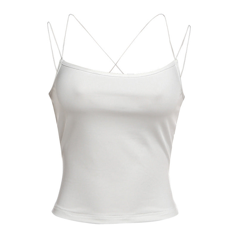 Damer Sexy Spaghetti-ärmad topp med minimalistisk design och figurnära passform Mirla-Eva Jonsson