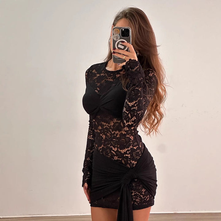 Damer Sexy Spets-Klänning med Wrapping-Detalj Mirla-Eva Jonsson