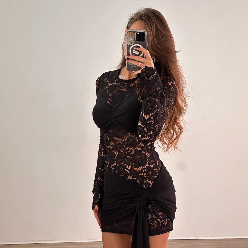 Damer Sexy Spets-Klänning med Wrapping-Detalj Mirla-Eva Jonsson