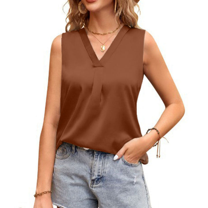 Damer Siden V-hals Blus Top Mirla-Eva Jonsson