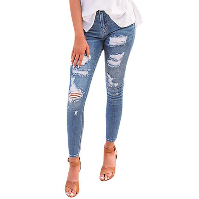 Damer Skinny Jeans med fashionabla Destroyed-effekter Mirla-Eva Jonsson