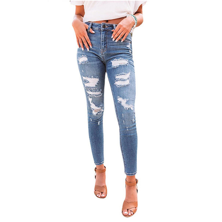 Damer Skinny Jeans med fashionabla Destroyed-effekter Mirla-Eva Jonsson