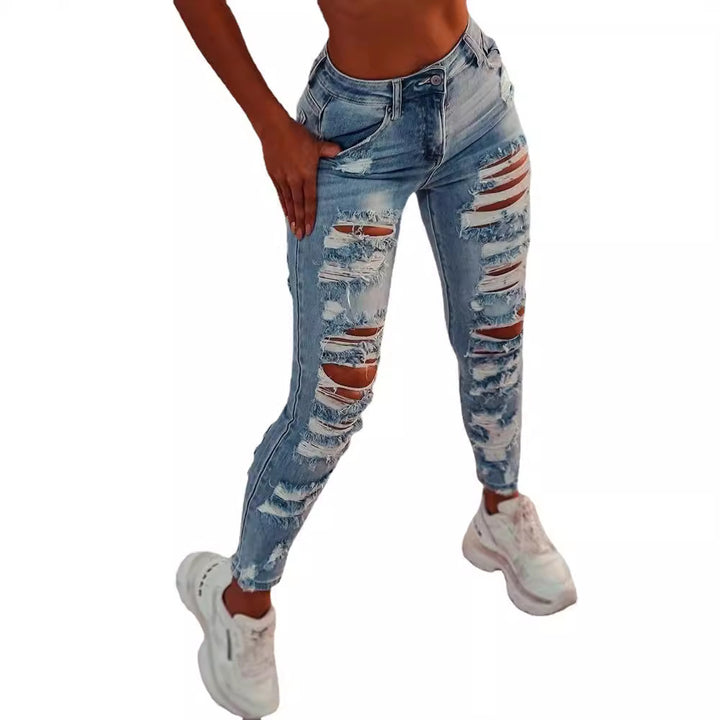 Damer Skinny-jeans i distressed look Mirla-Eva Jonsson