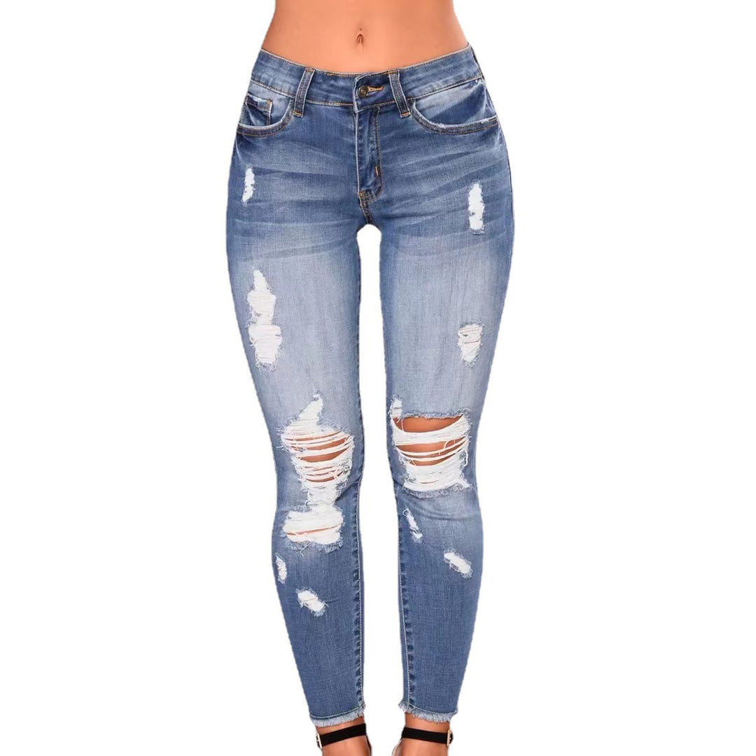 Damer Skinny-jeans med trendiga förstörda detaljer Mirla-Eva Jonsson