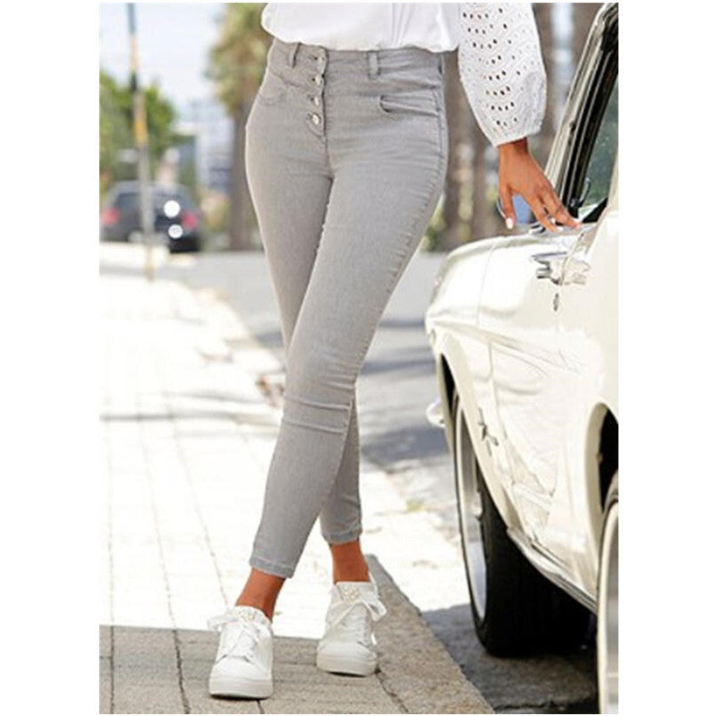 Damer Slim Fit Jeans med knapplista Mirla-Eva Jonsson