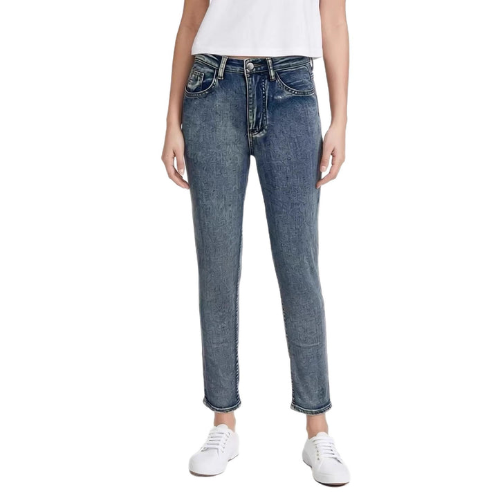 Damer Slim-Fit Jeans med modern Used-effekt och hög midja Mirla-Eva Jonsson