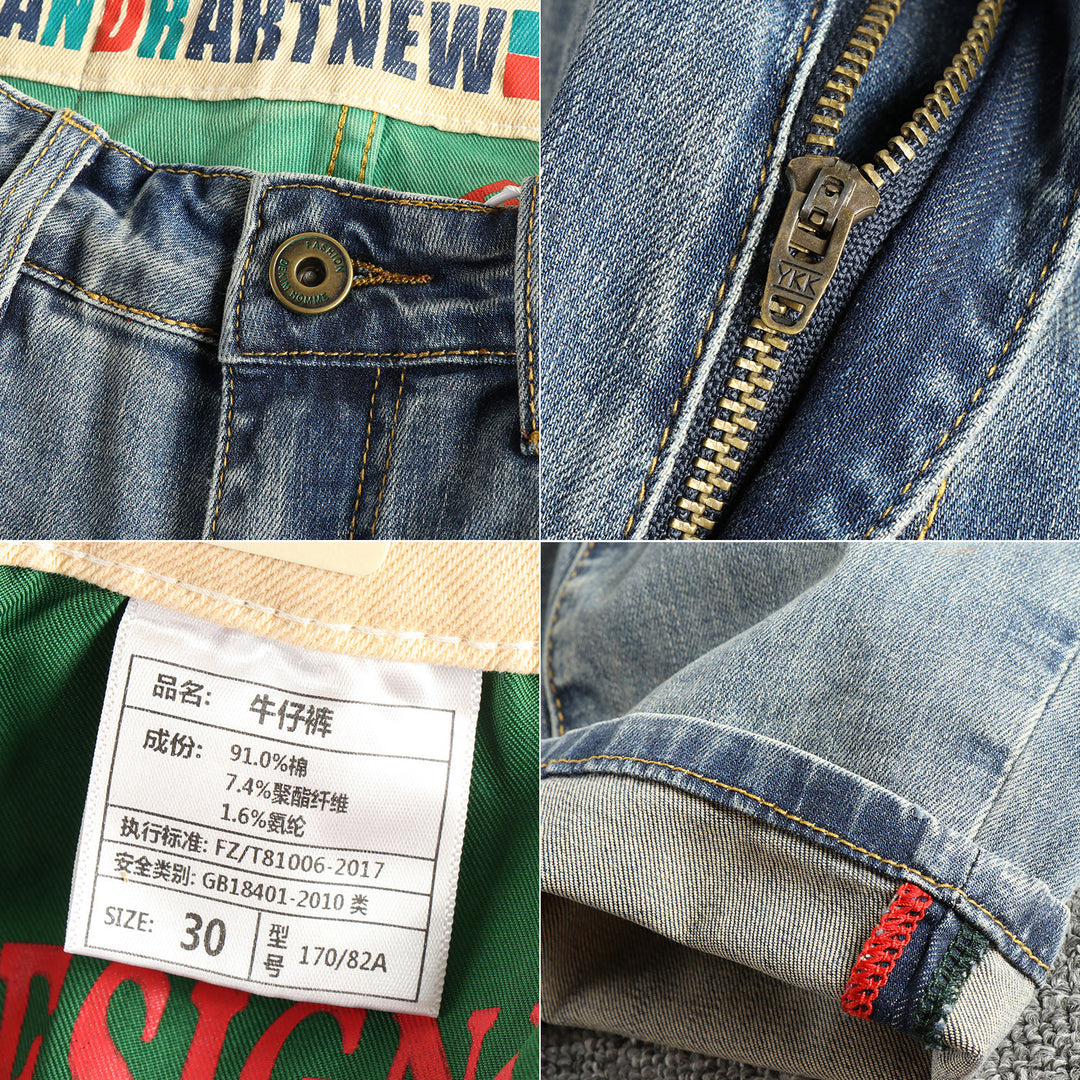 Damer Slim-Fit Jeans med modernt förstört utseende och praktisk uppvikning Mirla-Eva Jonsson