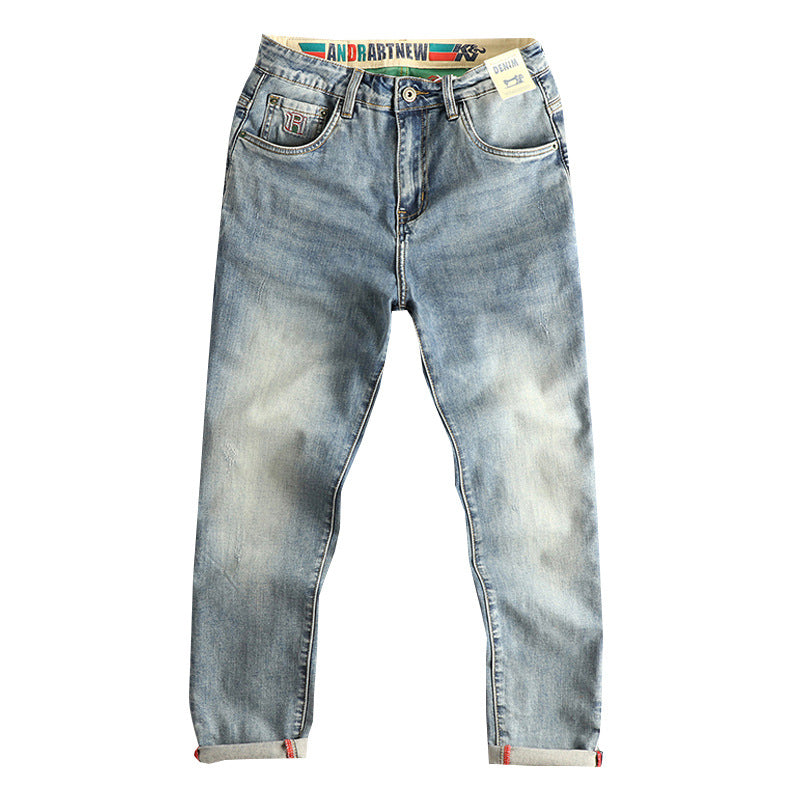 Damer Slim-Fit Jeans med modernt förstört utseende och praktisk uppvikning Mirla-Eva Jonsson