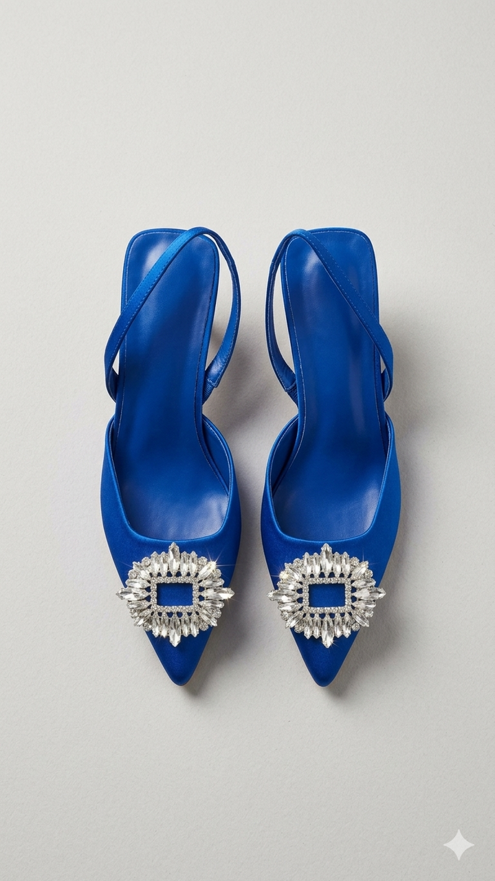 Damer Slingback-Pantoletter med Glittrande Smycke Detalj och Elegant Design Mirla-Eva Jonsson