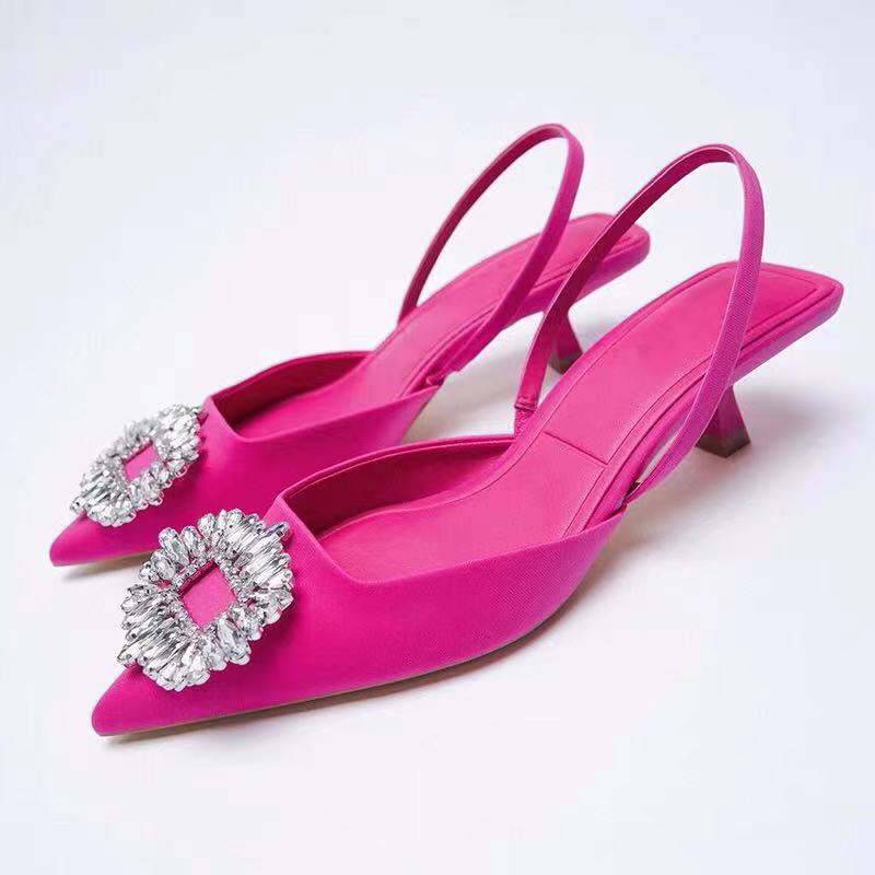 Damer Slingback-Pantoletter med Glittrande Smycke Detalj och Elegant Design Mirla-Eva Jonsson