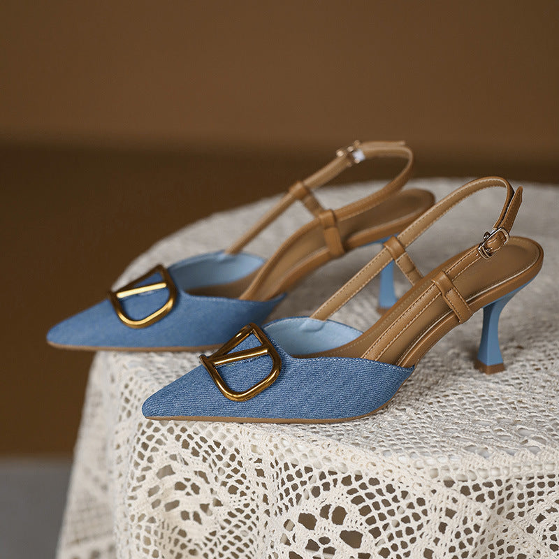 Damer Slingback Pumps med Elegant Fyrkantig Tåparti och Högkvalitativ Rem Mirla-Eva Jonsson