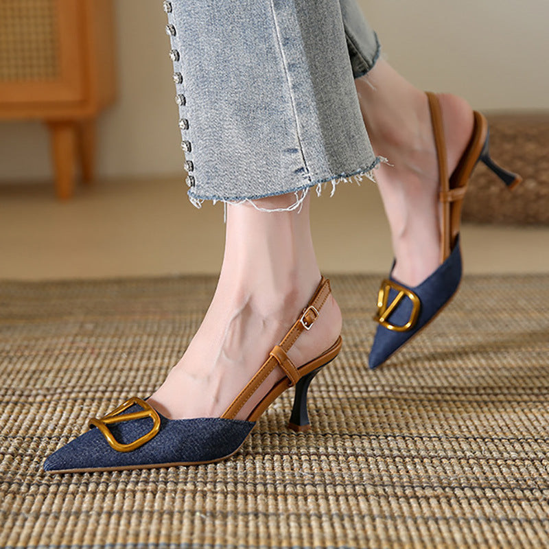 Damer Slingback Pumps med Elegant Fyrkantig Tåparti och Högkvalitativ Rem Mirla-Eva Jonsson