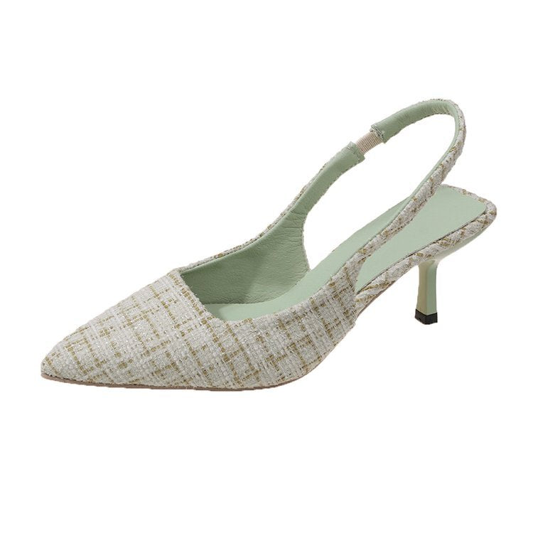 Damer Slingback-pumps med elegant tygblandning och moderiktig klack Mirla-Eva Jonsson