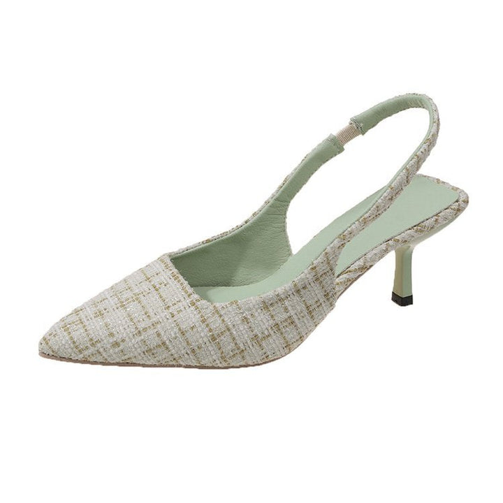 Damer Slingback-pumps med elegant tygblandning och moderiktig klack Mirla-Eva Jonsson