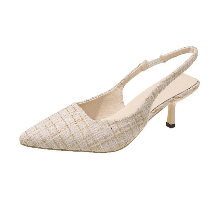 Damer Slingback-pumps med elegant tygblandning och moderiktig klack Mirla-Eva Jonsson