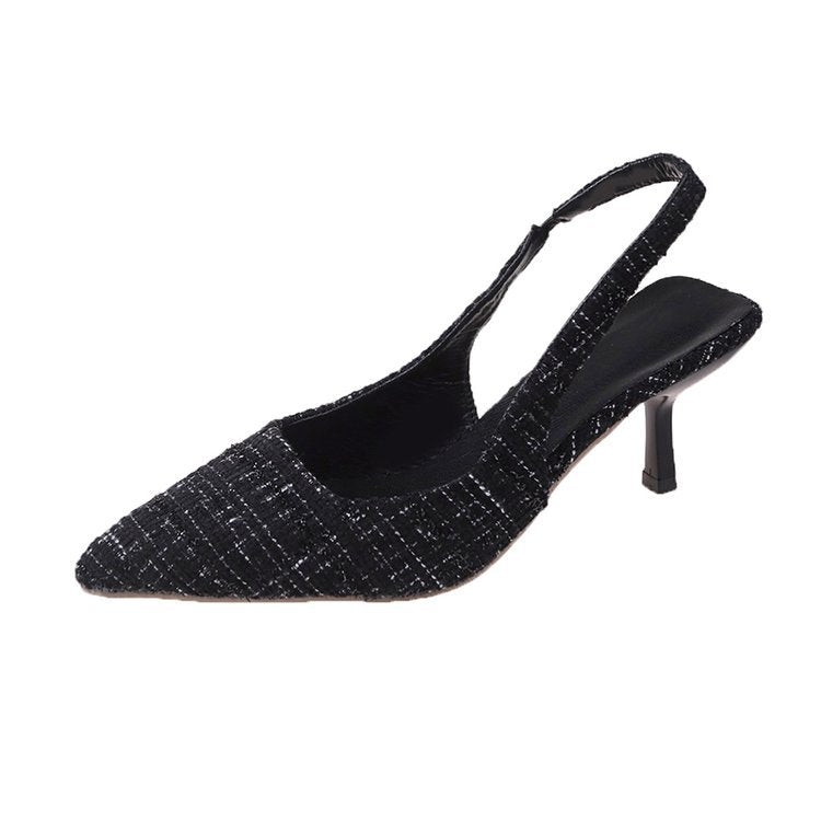 Damer Slingback-pumps med elegant tygblandning och moderiktig klack Mirla-Eva Jonsson