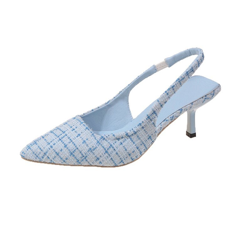 Damer Slingback-pumps med elegant tygblandning och moderiktig klack Mirla-Eva Jonsson