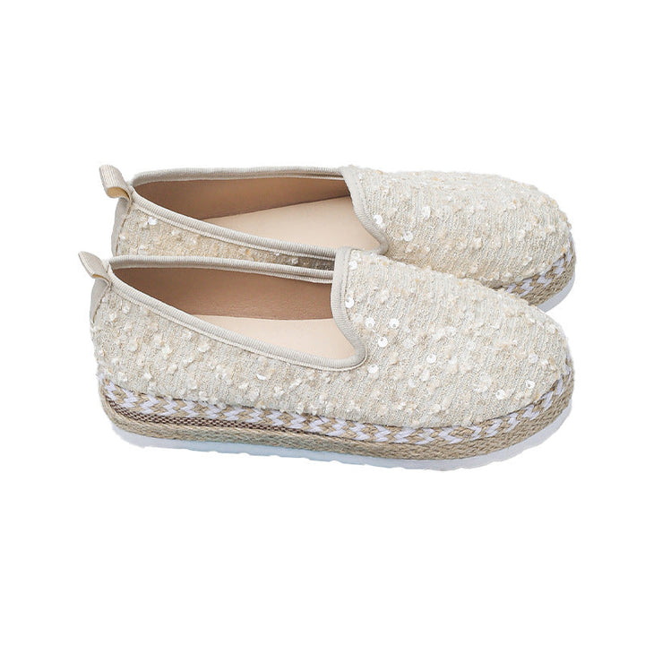 Damer Slip-On Espadrillos med Glittrande Paljetter och Bekväm Platåsål Mirla-Eva Jonsson