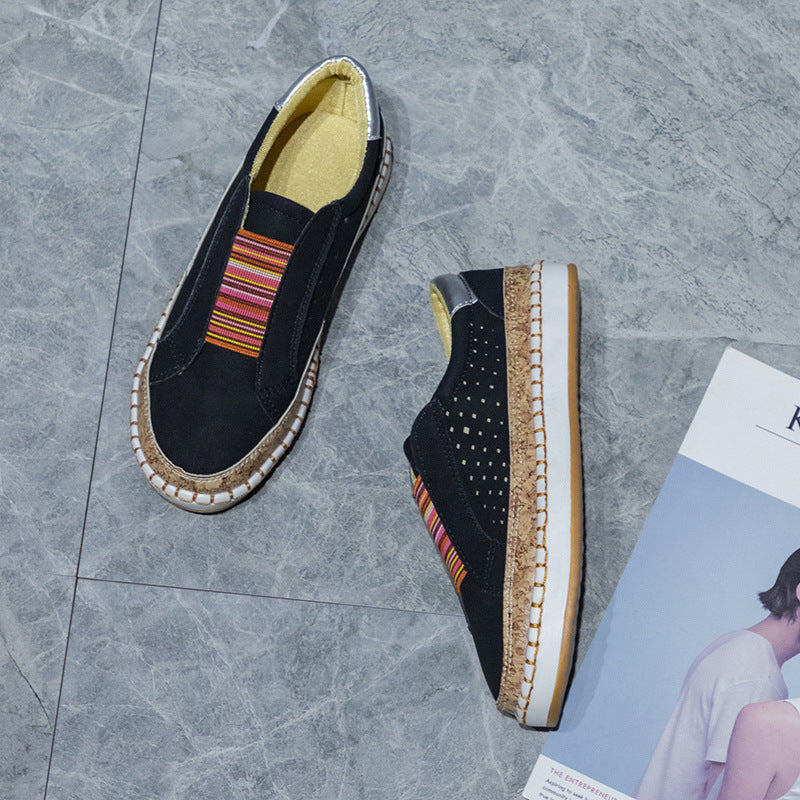 Damer Slip-On fritidsskor med perforerad yta och korksål Mirla-Eva Jonsson