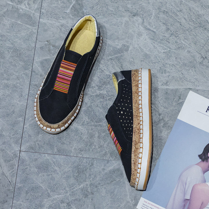 Damer Slip-On fritidsskor med perforerad yta och korksål Mirla-Eva Jonsson