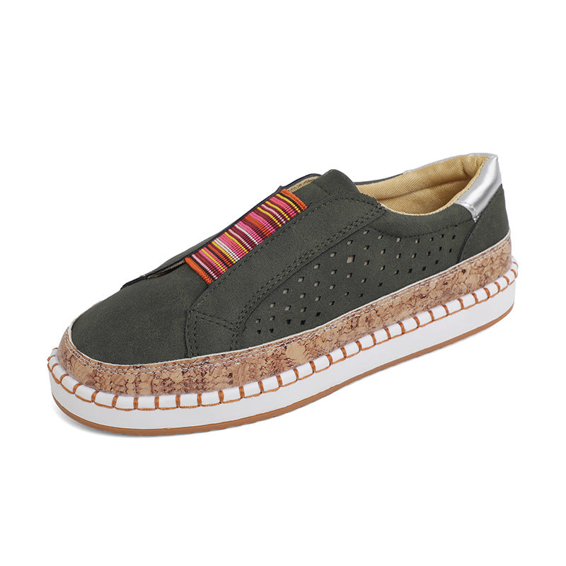 Damer Slip-On fritidsskor med perforerad yta och korksål Mirla-Eva Jonsson