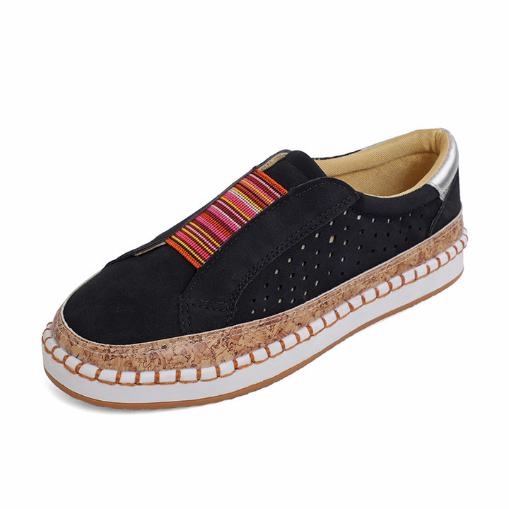 Damer Slip-On fritidsskor med perforerad yta och korksål Mirla-Eva Jonsson
