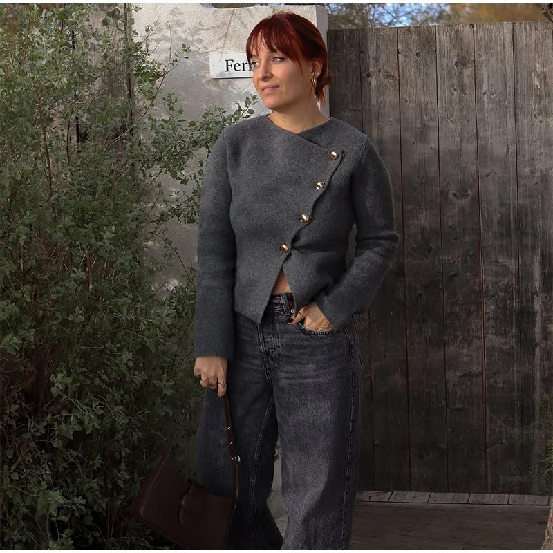 Damer Snygg Blazer-Klänning med gyllene Knappar Mirla-Eva Jonsson