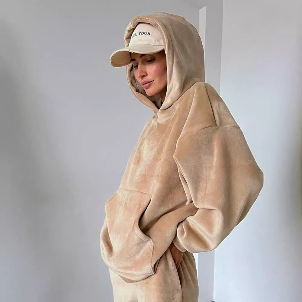 Damer Soft-Fleece Hoodie och avslappnade Joggingbyxor Set Mirla-Eva Jonsson