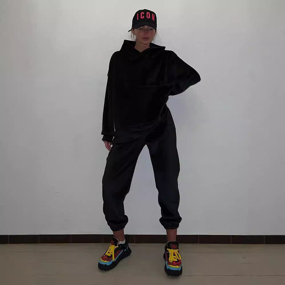Damer Soft-Fleece Hoodie och avslappnade Joggingbyxor Set Mirla-Eva Jonsson