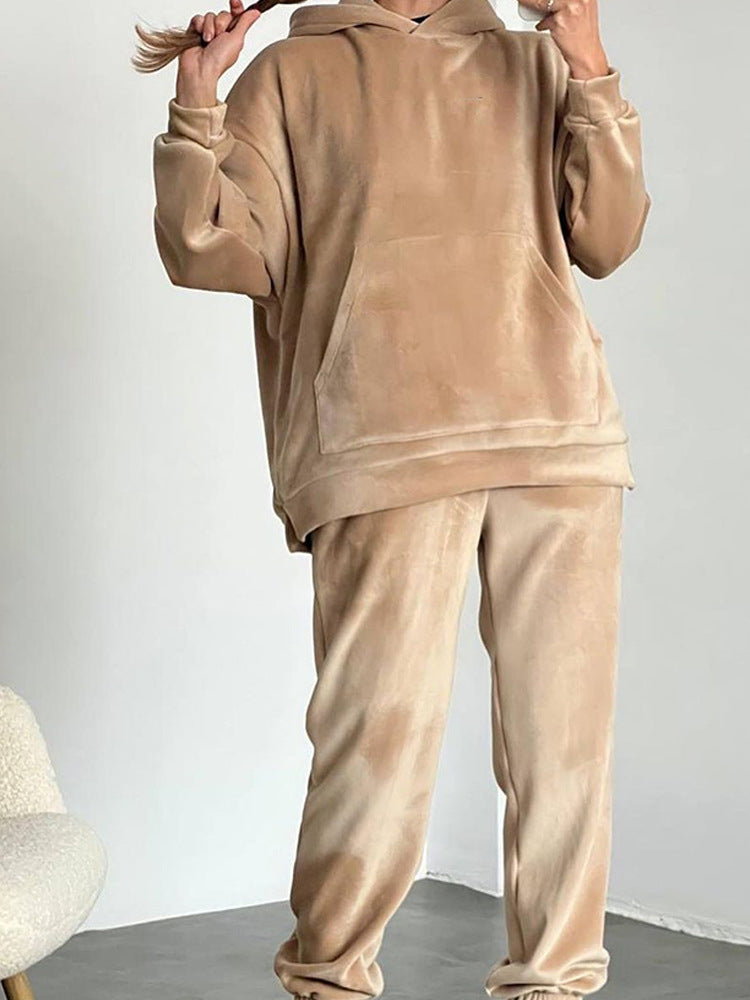 Damer Soft-Fleece Hoodie och avslappnade Joggingbyxor Set Mirla-Eva Jonsson