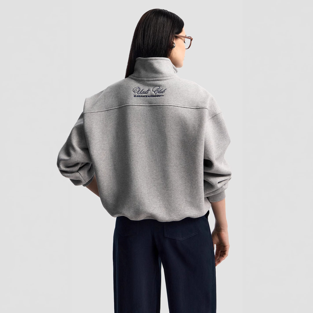Damer Sommar Zip Tröja med högkvalitativ broderidesign och avslappnad passform Mirla-Eva Jonsson