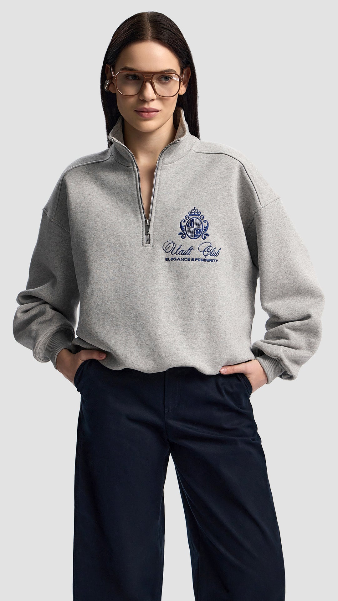 Damer Sommar Zip Tröja med högkvalitativ broderidesign och avslappnad passform Mirla-Eva Jonsson